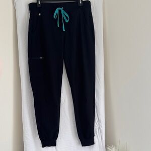 Figs Women’s Black Joggers with Teal Accent